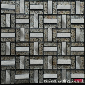 Moden Reka Bentuk Kaca Aluminium Mosaic